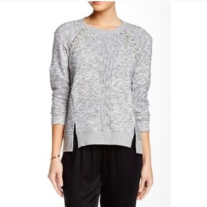 Rebecca Taylor Ottoman Lace Up Sweatshirt